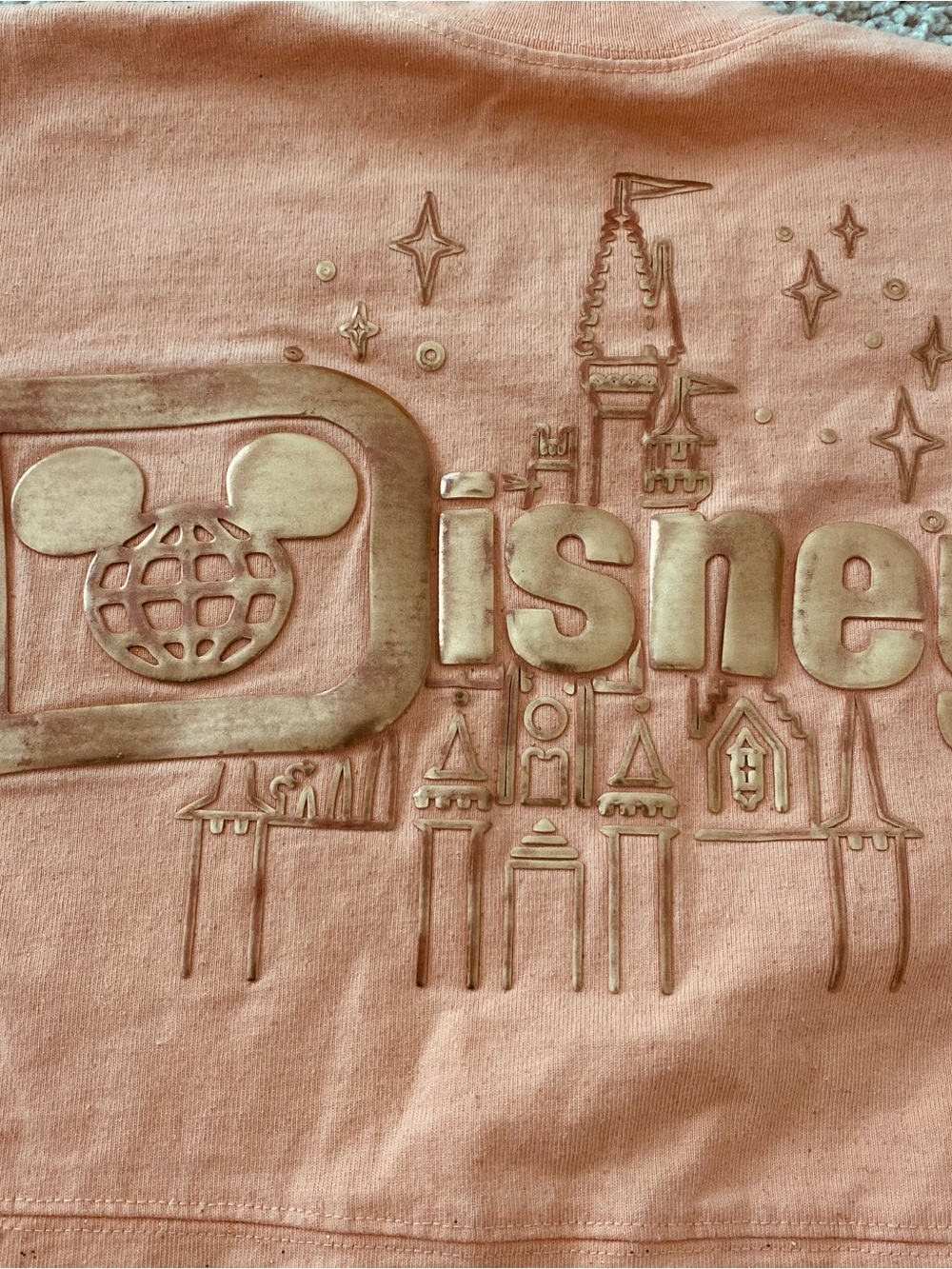 Disney World Parks Spirit Jersey XS Peach Punch Rose Gold 2024 Disney Castle - Picture 8 of 9